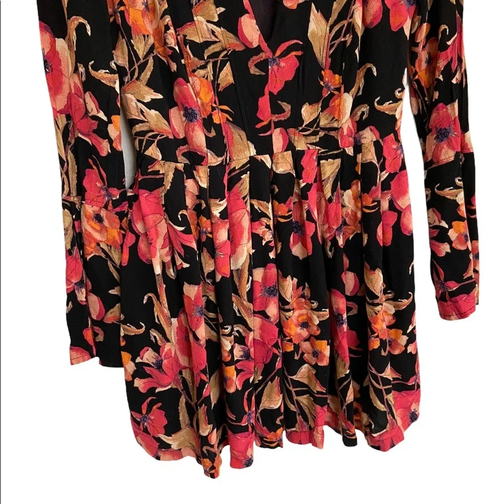 Free People Tegan Printed Cutout Mini Dress